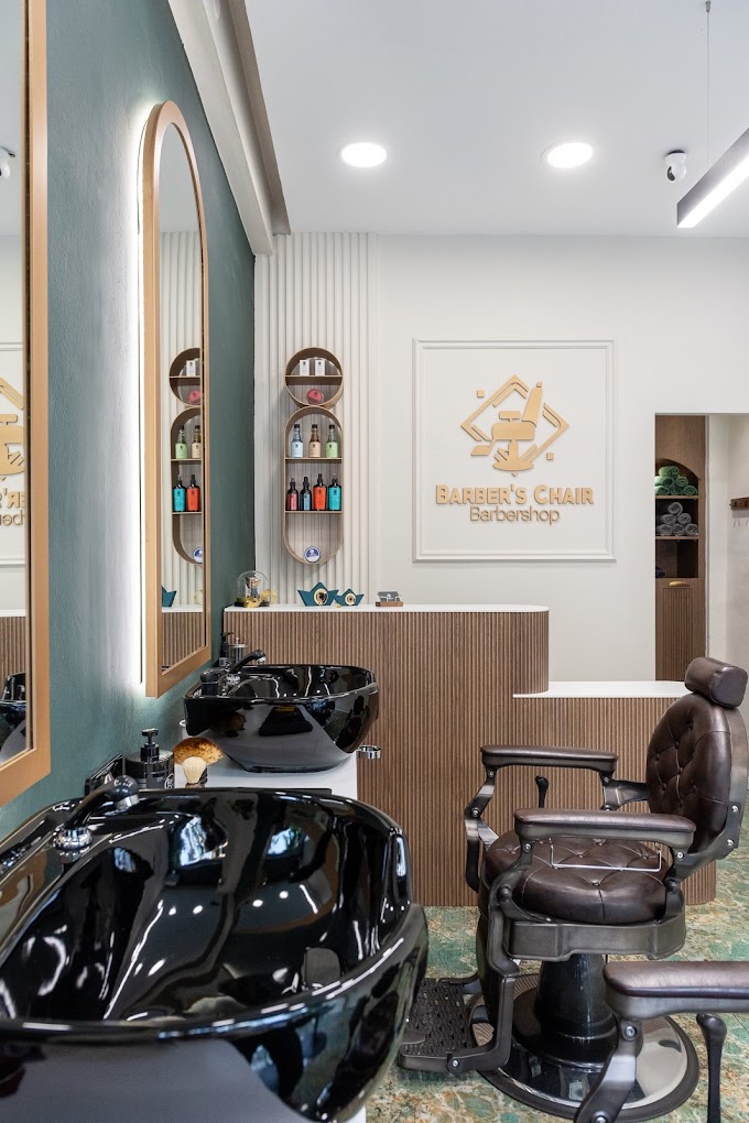 Barbershop interior with chairs